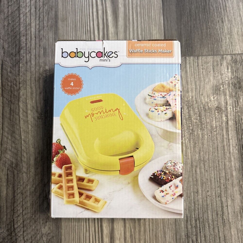 Babycakes mini's Ceramic Coated Waffle Sticks Maker Yellow Makes 4